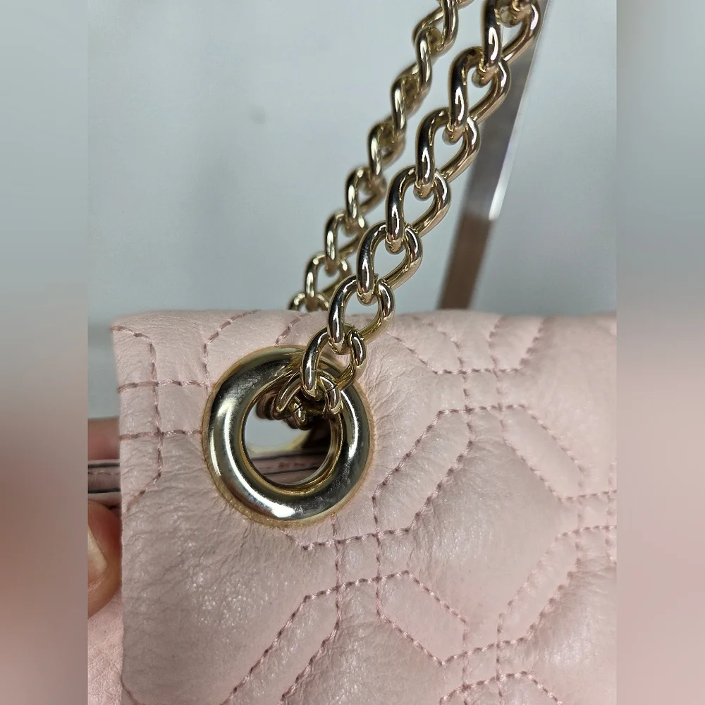 Kate Spade Elegant Leather Pink Quilted Shoulder Bag - Picture 7 of 16